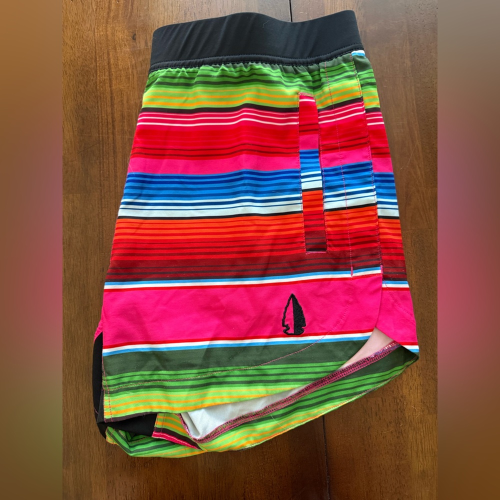 Colorful Striped Athletic Shorts